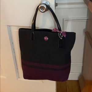 Authentic Gray and Plum Coach Handbag